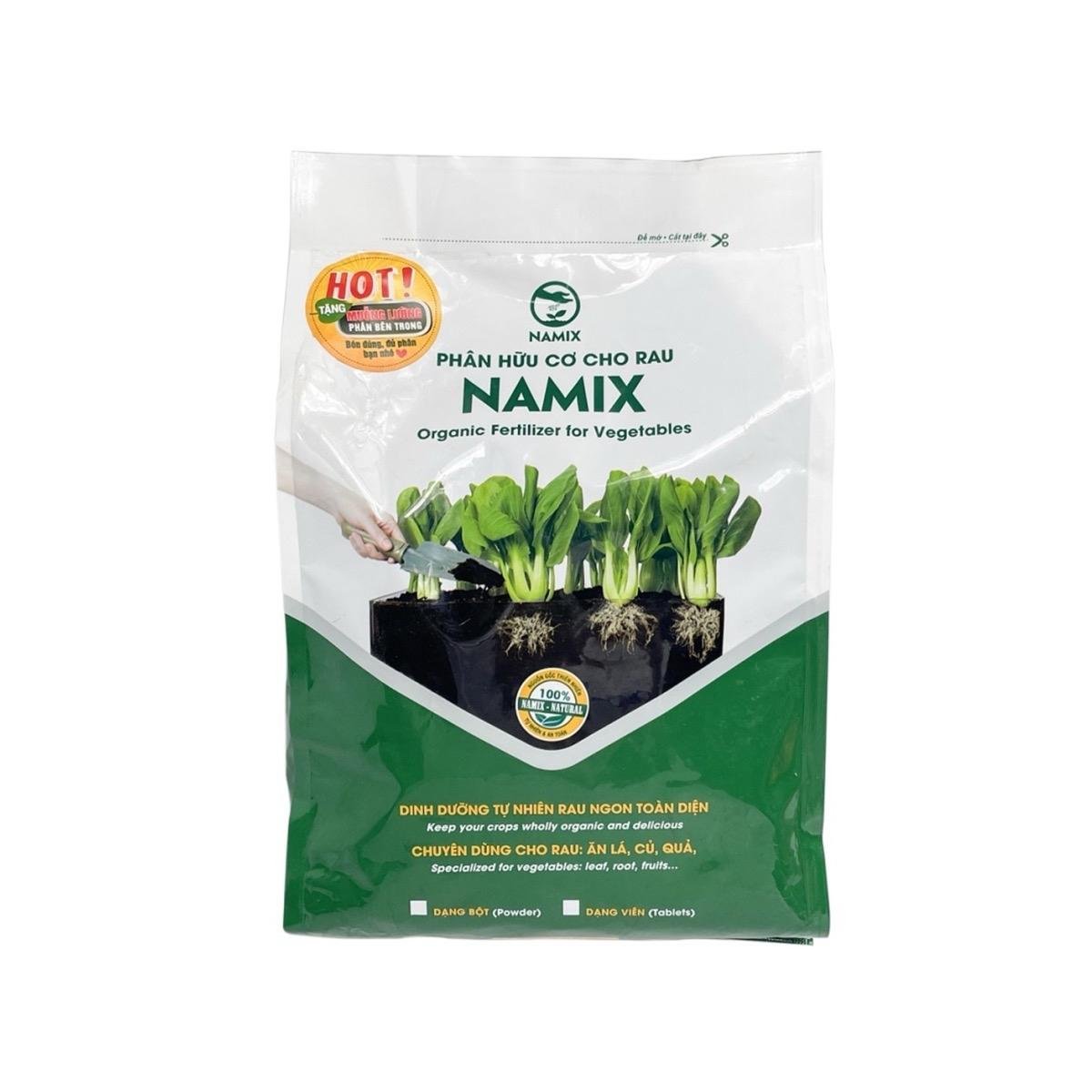 PHÂN HỮU CƠ CHO RAU NAMIX GÓI 1kg