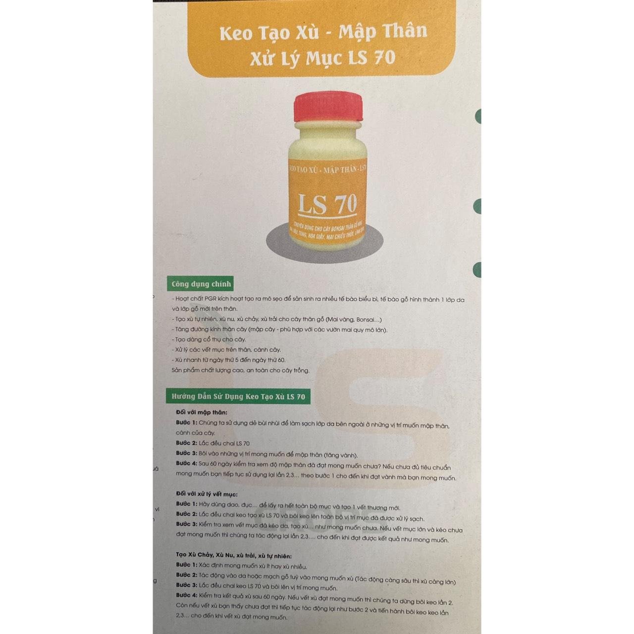 Keo Tạo Xù Cho Cây Mai Vàng bonsai LS 70 hũ 100gam 2