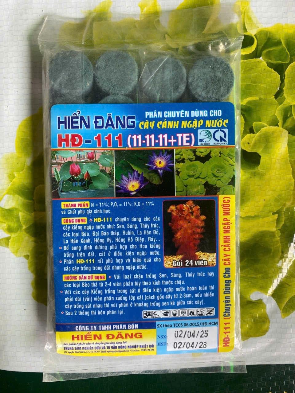 Phân bón NPK 11-11-11 +TE gói 24 viên chuyên dùng cho sen và cây thuỷ sinh 3