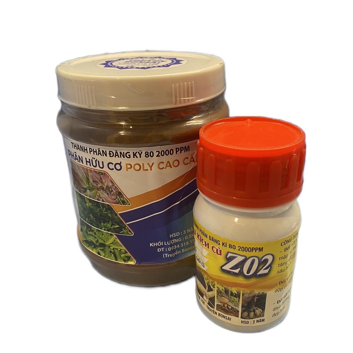 Bộ Phân bón POLY Z02 hộp 500gam và chai 100ml