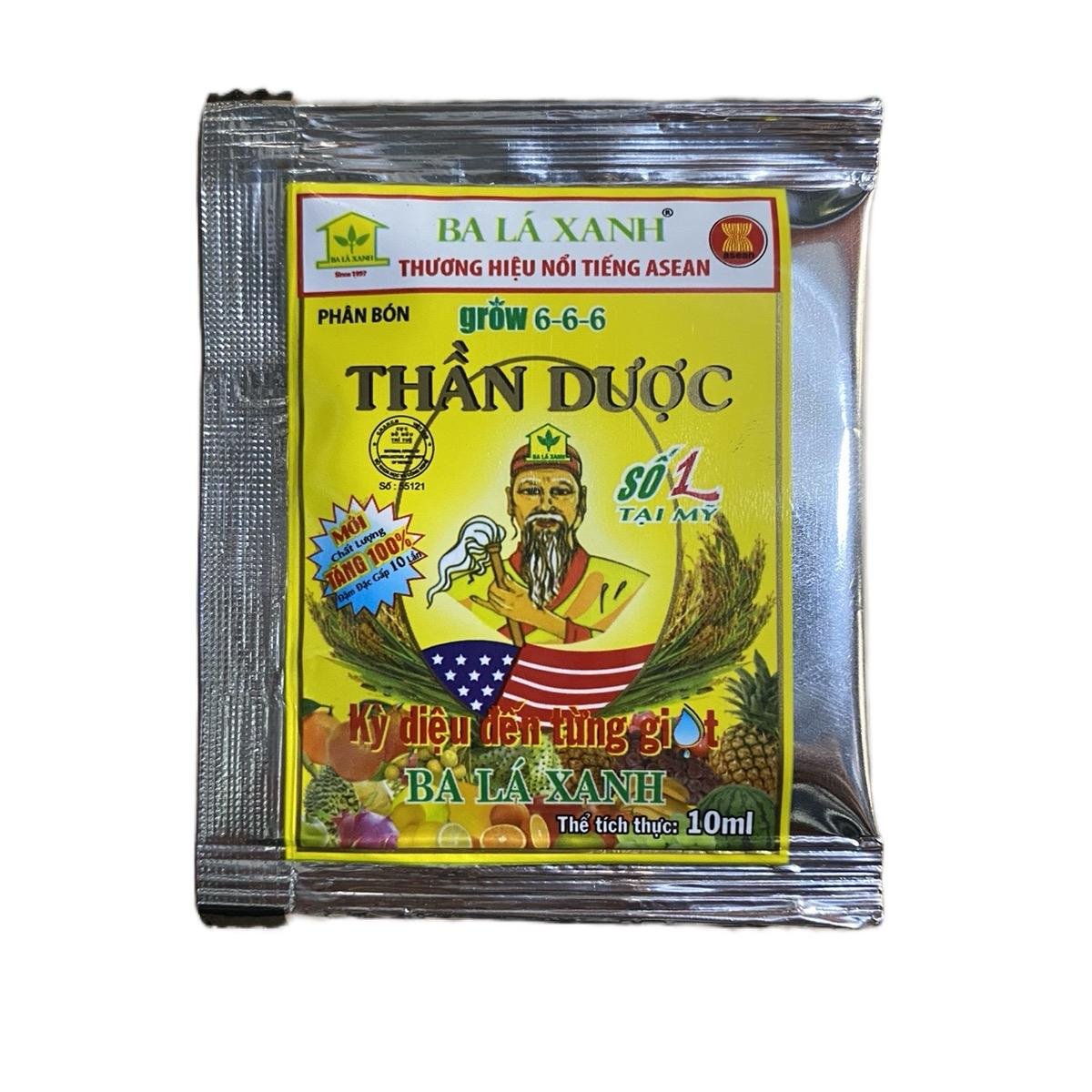 Phân bón Grow 6-6-6 gói 10ml thúc đẩy cây phát triền đâm chồi xanh lá ra hoa đồng loạt 3