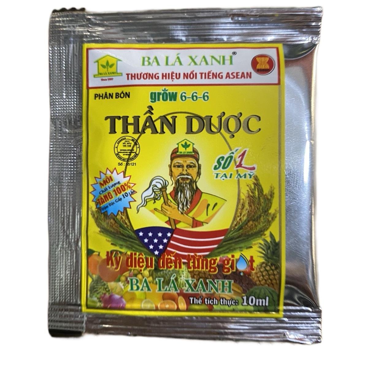 Phân bón Grow 6-6-6 gói 10ml thúc đẩy cây phát triền đâm chồi xanh lá ra hoa đồng loạt