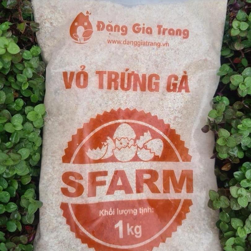 Phân bón từ vỏ trứng gà gói 1kg Sfarm đã qua xử lý