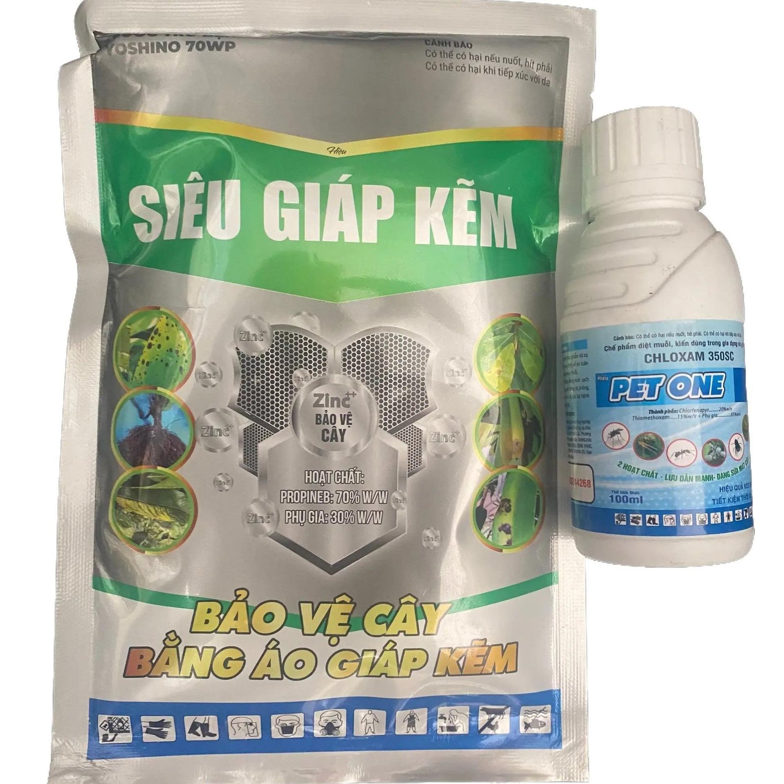 Bộ bao gồm Phân Siêu giáp kẽm và PET ONE Bảo vệ toàn diện bộ lá nụ hoa cung cấp vi lượng Kẽm