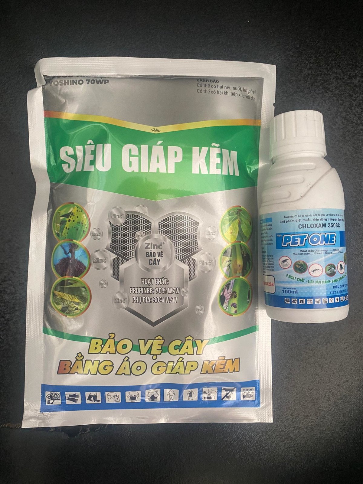 Bộ bao gồm Phân Siêu giáp kẽm và PET ONE Bảo vệ toàn diện bộ lá nụ hoa cung cấp vi lượng Kẽm 2