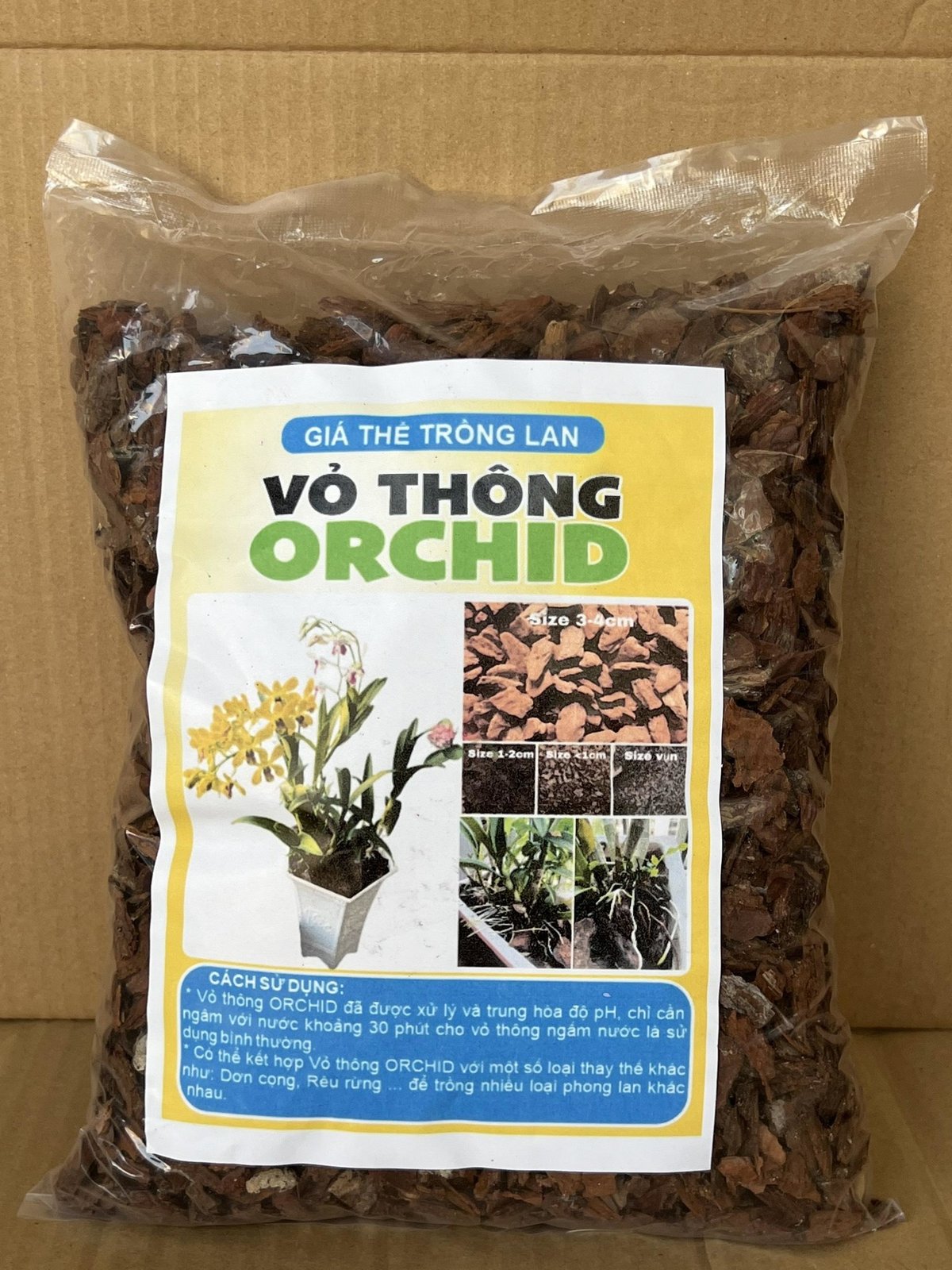 Giá thể vỏ thông trồng lan đã qua xử lý gói 1kg 3
