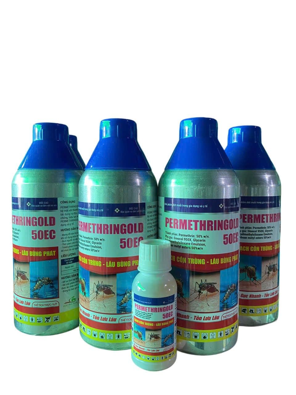 Chế phẩm côn trùng muỗi kiến Permethrin Gold 50EC dùng để phun muỗi cho nhà ở, trường học, tòa nhà, văn phòng, nhà hàng, quán