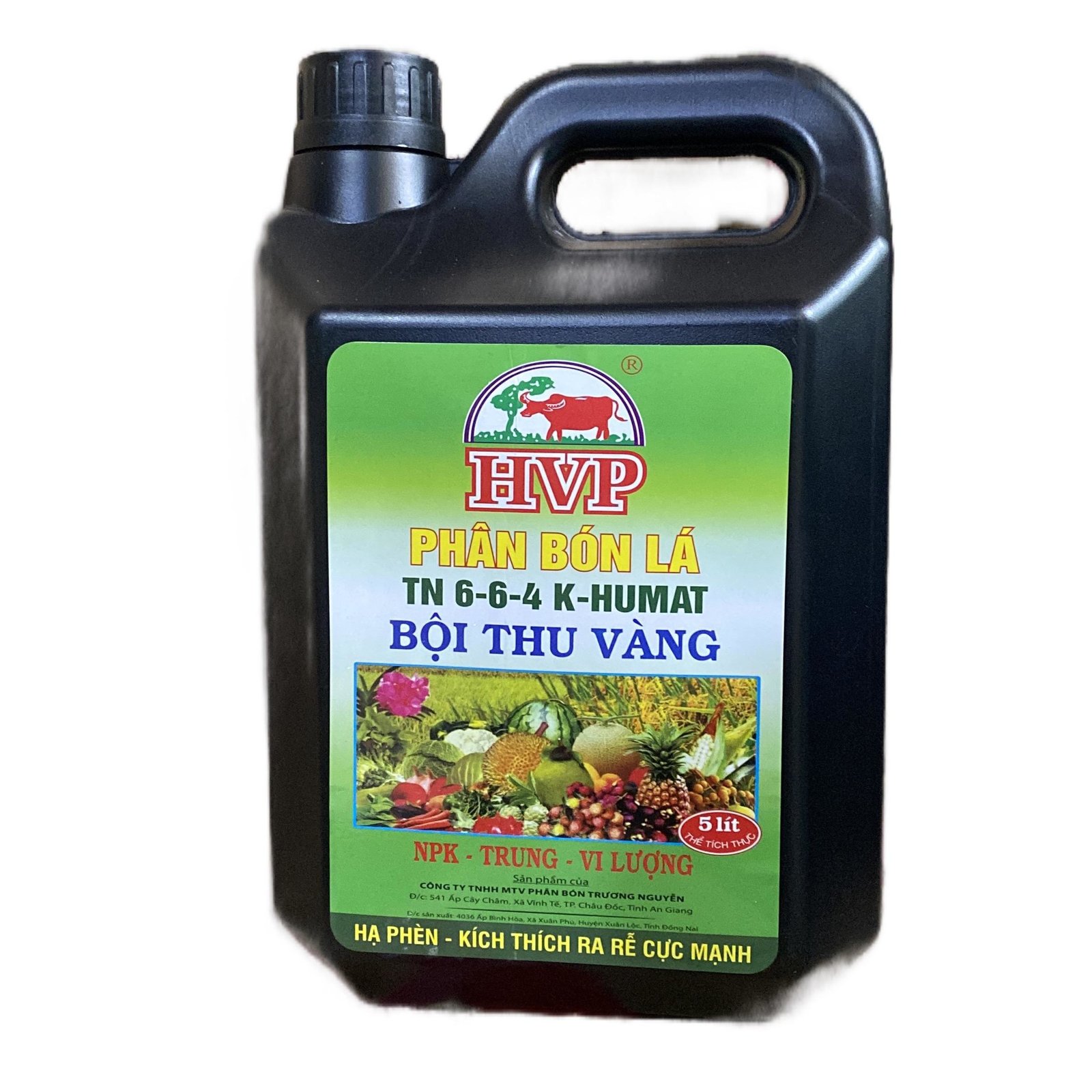 Phân bón HVP TN 6-6-4 K-Humat can 5lit đâm chồi xanh lá mập thân
