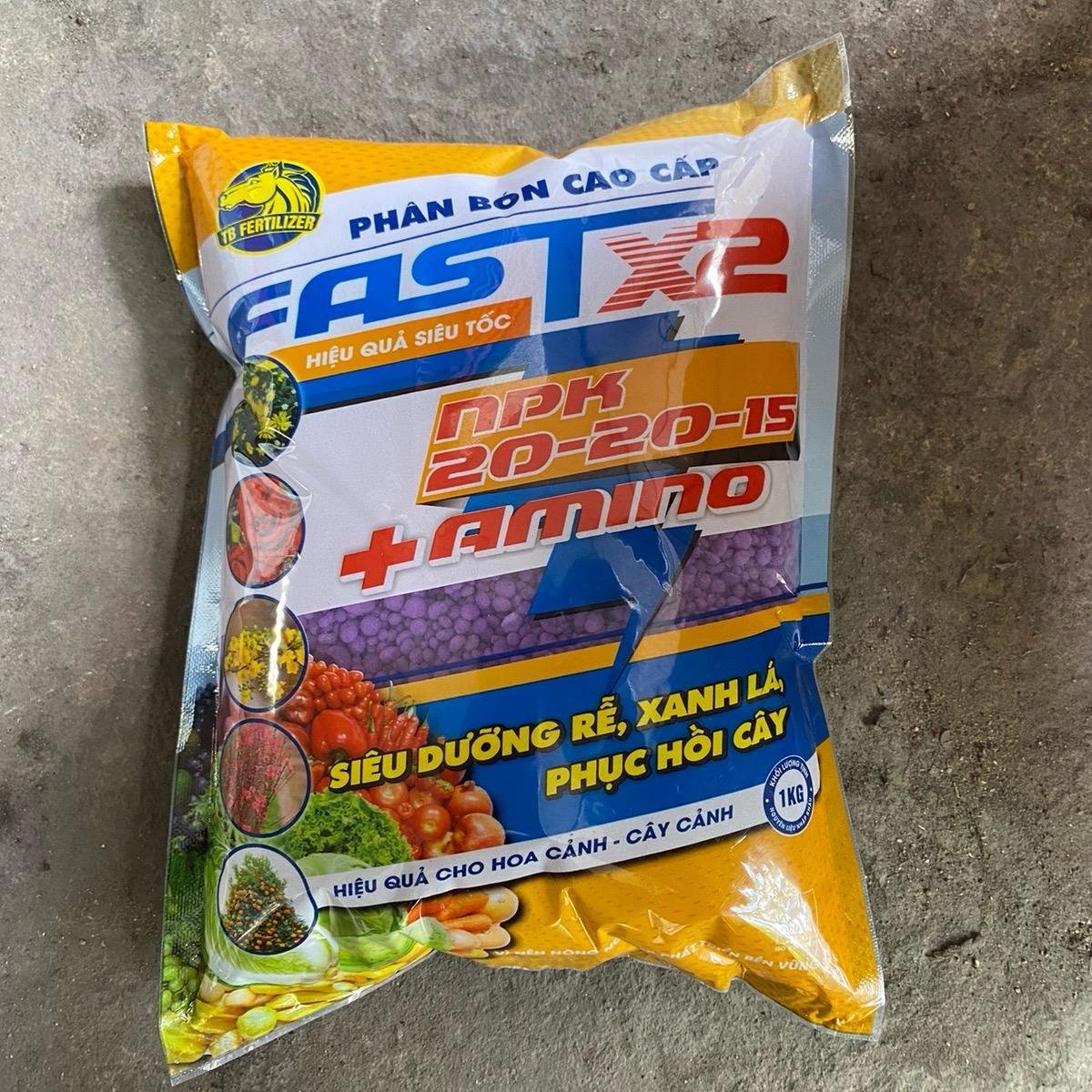PHÂN NPK 20-20-15 gói 1kg cây xanh lá mập thân ra hoa nhiều nuôi trái to 2