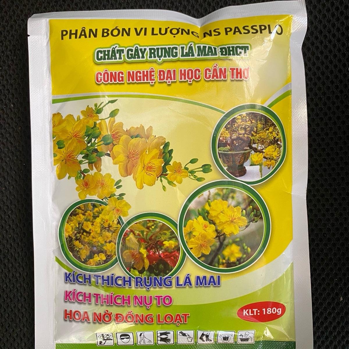 Phân bón vi lượng Chất gây rụng lá Mai vàng ĐHCT gói 180gam pha 10 lít nước 2