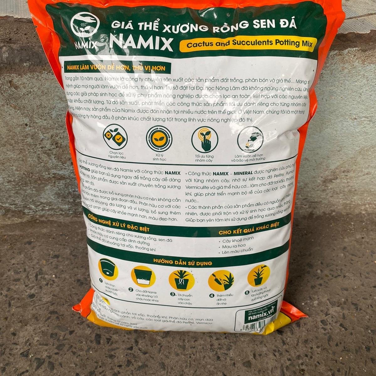 Đất trồng sen đá sương rồng Namix 5dm3(~1,7-2kg) 3