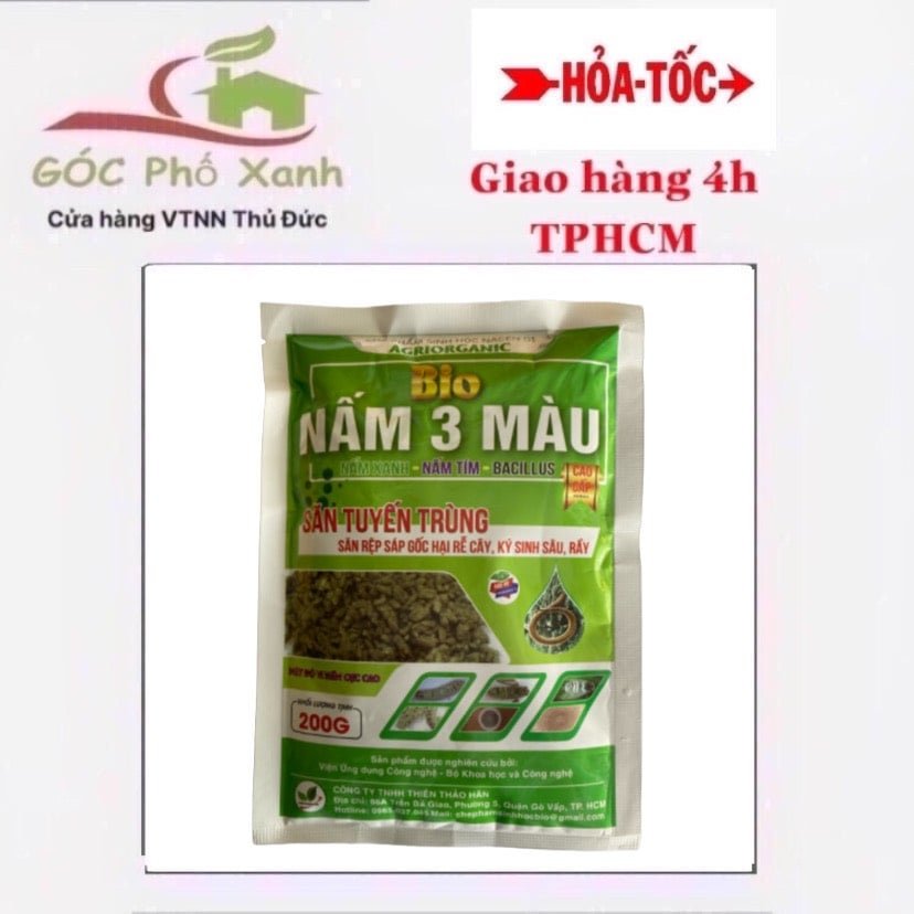 Nấm 3 màu nấm xanh nấm trắng nấm tím trừ tuyến trùng sâu đất