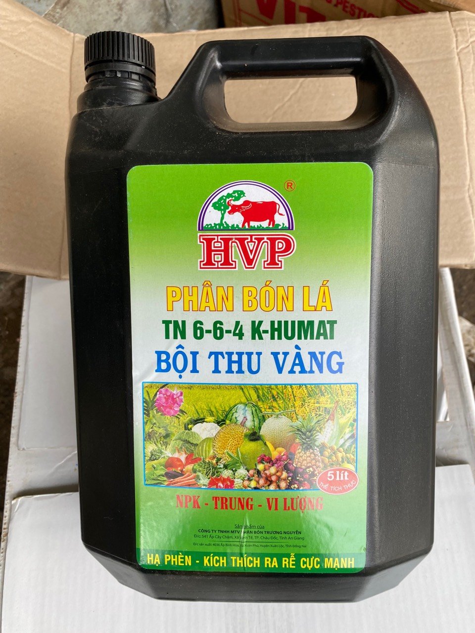 Phân bón 6-6-4 K-Humat Bội thu vàng can 5 lít