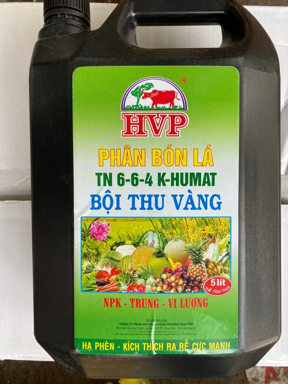 Phân bón 6-6-4 K-Humat Bội thu vàng can 5 lít 3