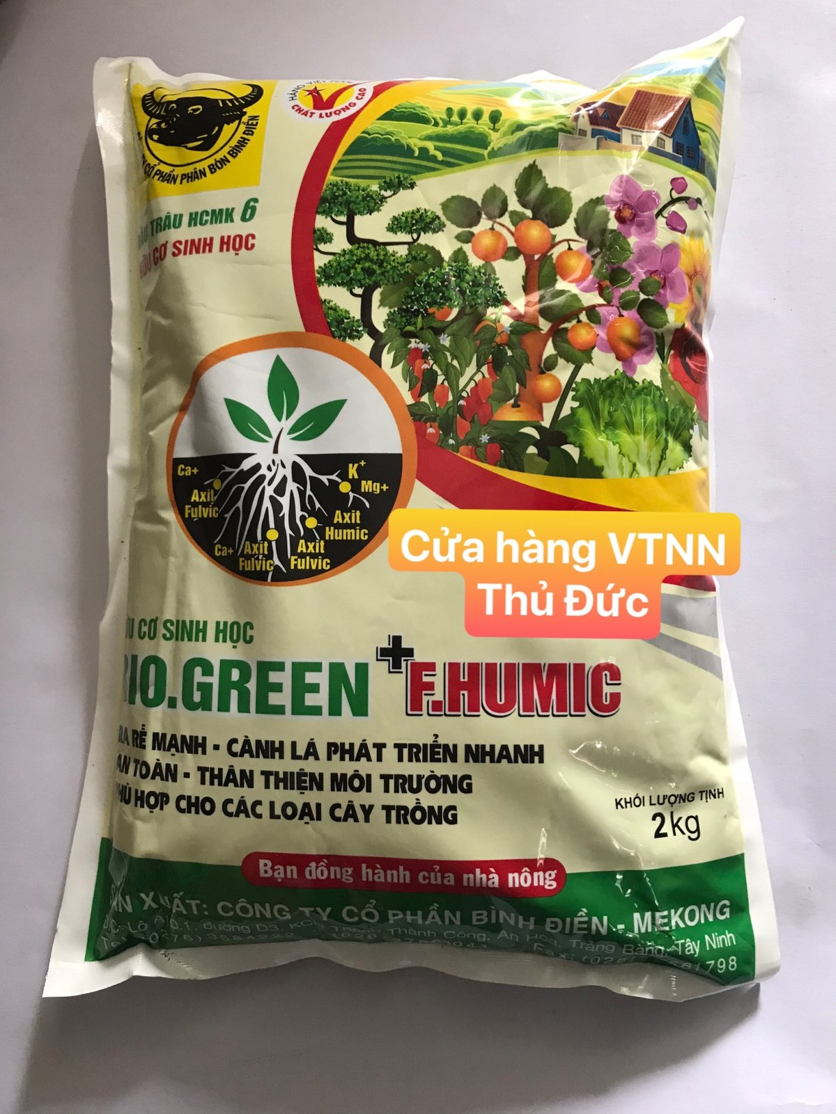 Phân hữu cơ sinh học BIO GREEN HUMIC RAU VÀ HOA KIỂNG Gói 2kg 2