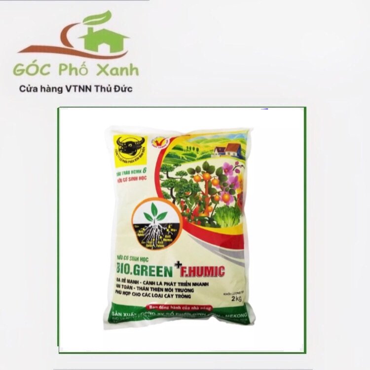 Phân hữu cơ sinh học BIO GREEN HUMIC RAU VÀ HOA KIỂNG Gói 2kg