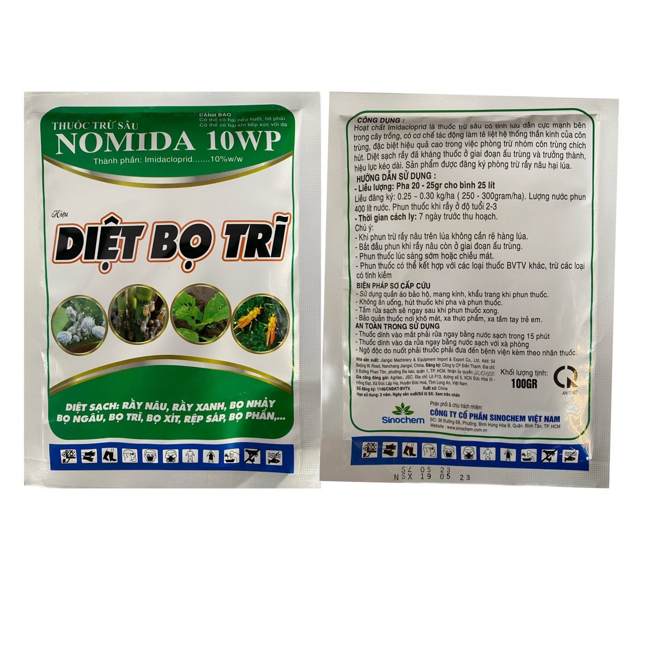Trừ bọ trĩ rầy nâu rầy xanh bọ nhảy bọ xít rệp sáp bọ phấn NOMIDA 10WP gói 100g 3