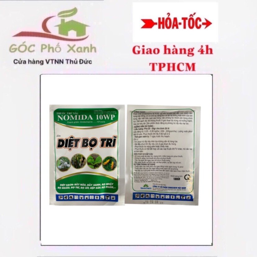 Trừ bọ trĩ rầy nâu rầy xanh bọ nhảy bọ xít rệp sáp bọ phấn NOMIDA 10WP gói 100g
