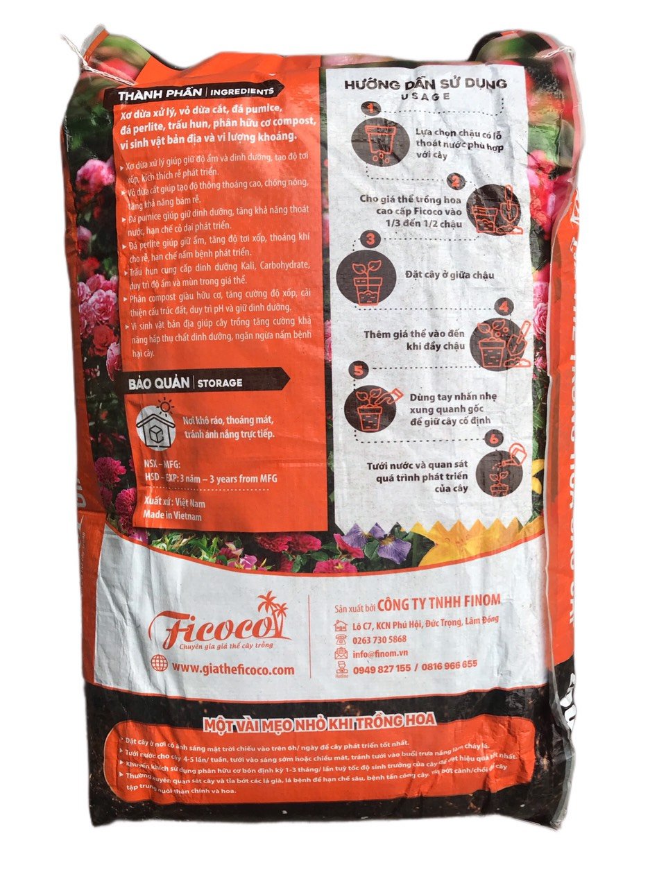 ĐẤT TRỒNG HOA CAO CẤP Ficoco 20 Lít 2