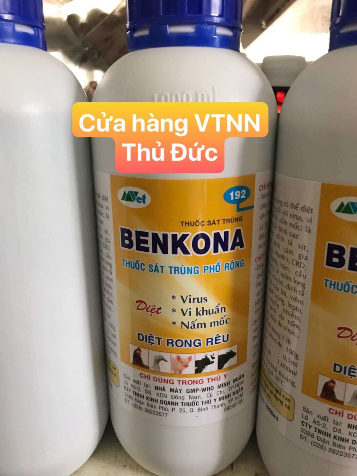 Thuốc sát trùng Benkona chai 1 lít diệt khuẩn, nấm mốc, rêu tảo. 2