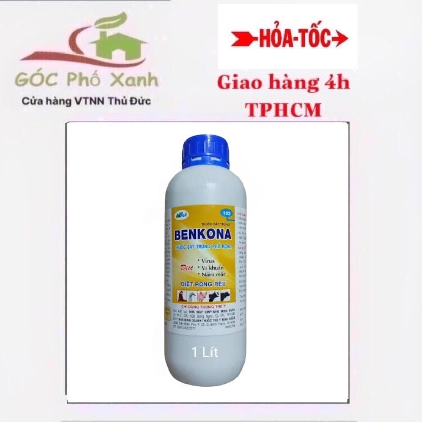 Thuốc sát trùng Benkona chai 1 lít diệt khuẩn, nấm mốc, rêu tảo.