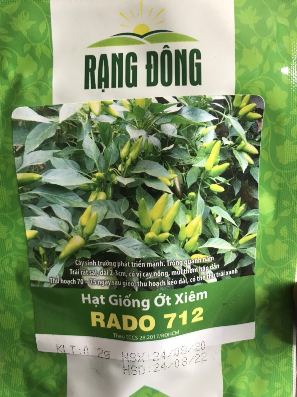 Hạt giống ớt xiêm 0,2gam
