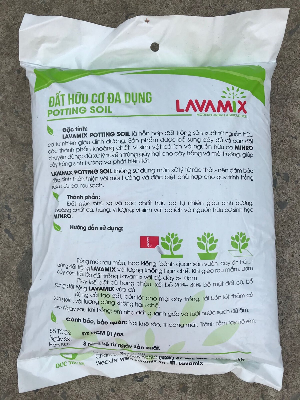 Đất sạch hữu cơ Lavamix gói 6,5dm3 3