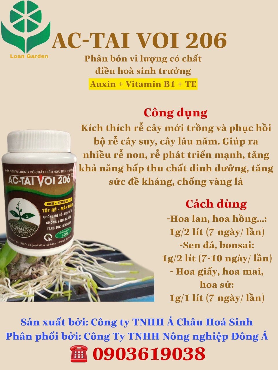 Phân bón vi lượng AC TAI VOI 206 hũ 100gam 3