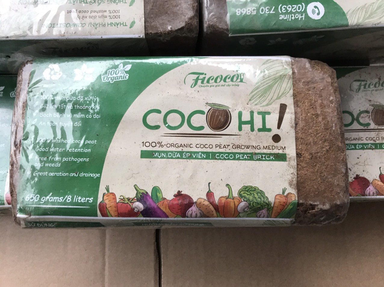 Mụn dừa ép bánh Ficoco Hi viên 650gam nở 8 lít 3