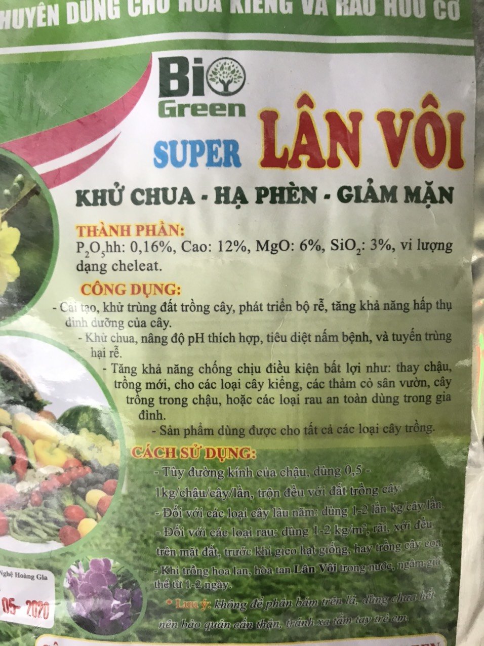Vôi trồng cây gói 2kg 3