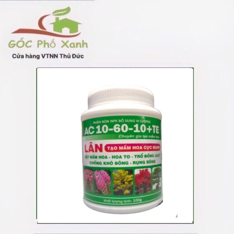 Siêu lân AC 10-60-10 100gam chuyên tạo mầm hoa