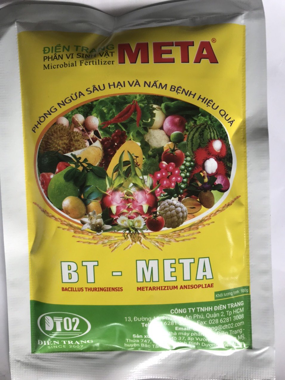 Chế phẩm vi sinh BT META xử lý đất ngừa sâu đục thân sùng đất nấm bệnh 2