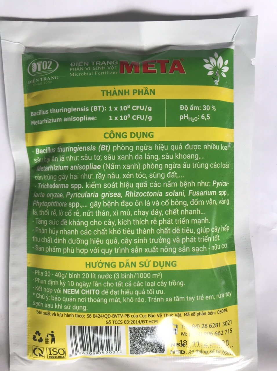 Chế phẩm vi sinh BT META xử lý đất ngừa sâu đục thân sùng đất nấm bệnh 3