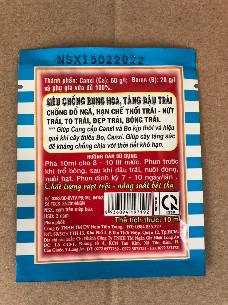 Phân bón lá trung vi lượng Can xi bo xanh siêu chống rụng hoa tăng đậu trái 10ml 2