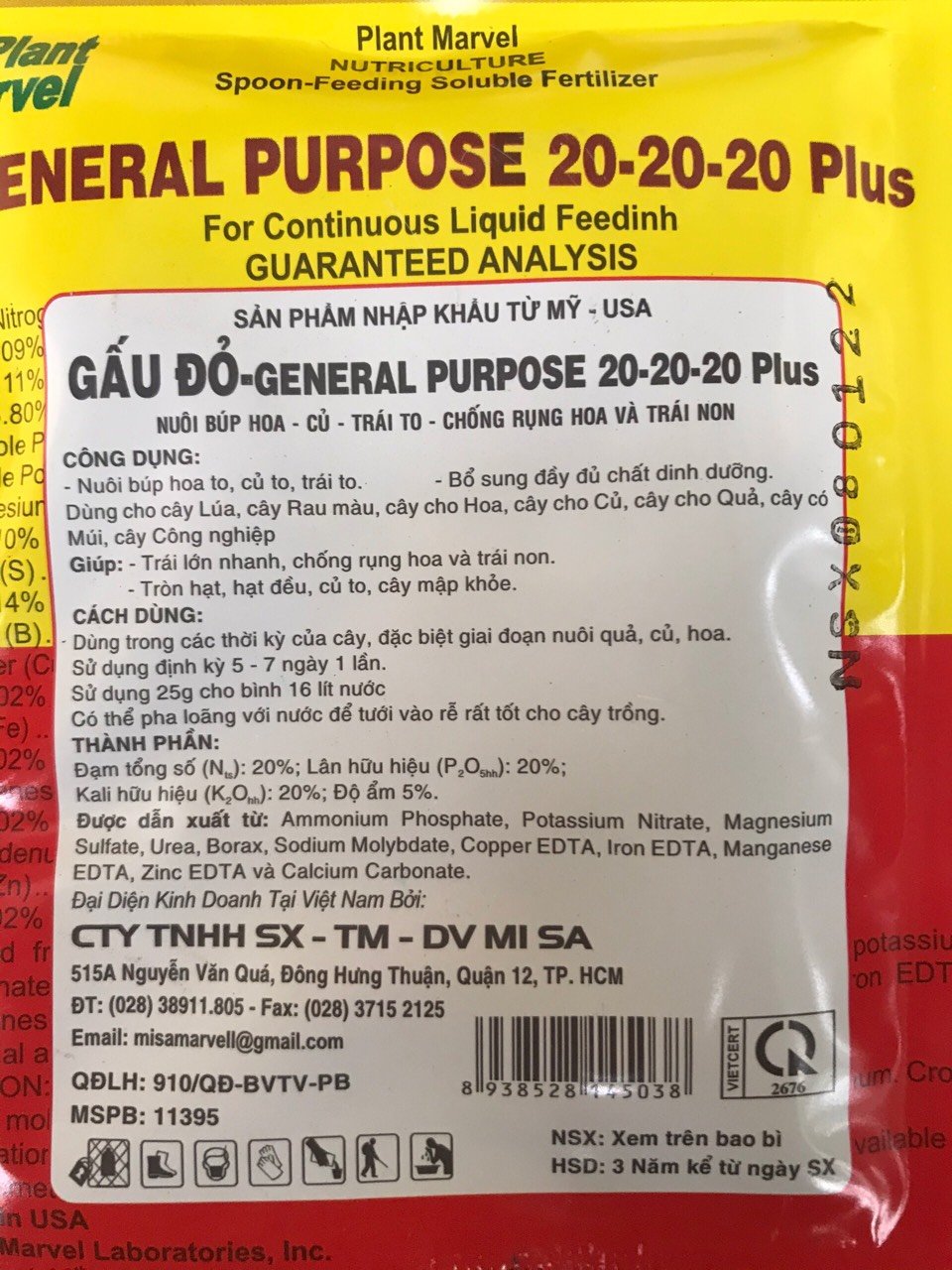 Phân bón lá dưỡng hoa nuôi trái chống rụng hoa trái non GẤU ĐỎ 25gram 2