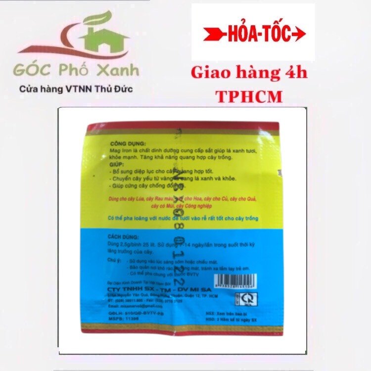 Phân bón lá GẤU VÀNG SẮT MAGIE BIẾN VÀNG THÀNH XANH Gói 2,5gam 2