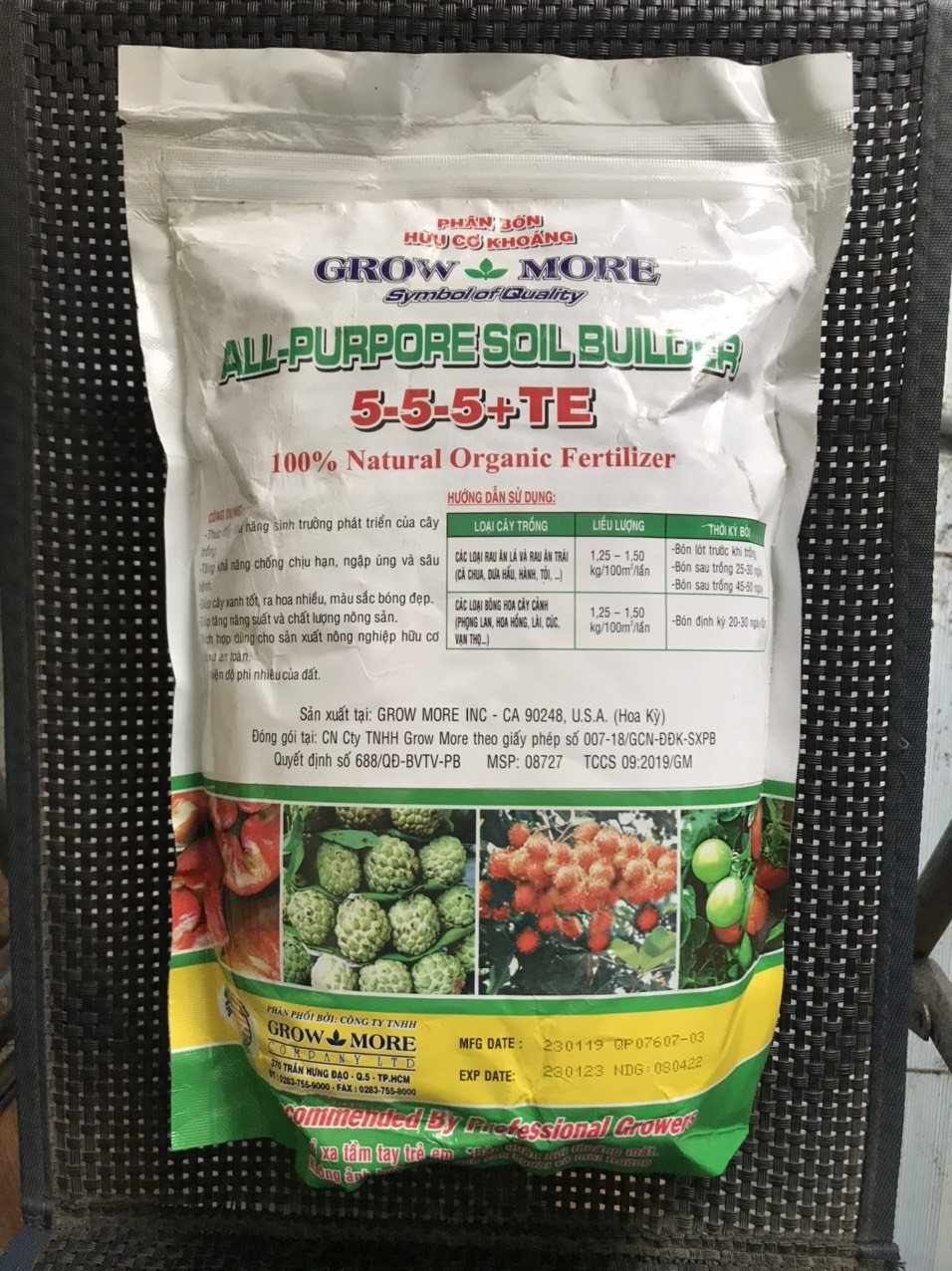 Phân Hữu Cơ Khoáng Organic - Grow More 5-5-5+TE 3