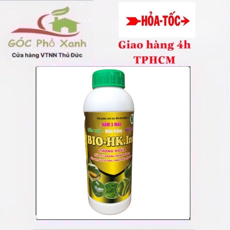 Nấm 3 màu nấm xanh nấm trắng nấm tím ngừa sâu bệnh cây chai 1 lít
