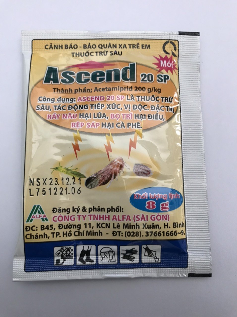 Trừ rầy bọ trĩ rệp sáp ASCEND 20SP gói 8gam 2