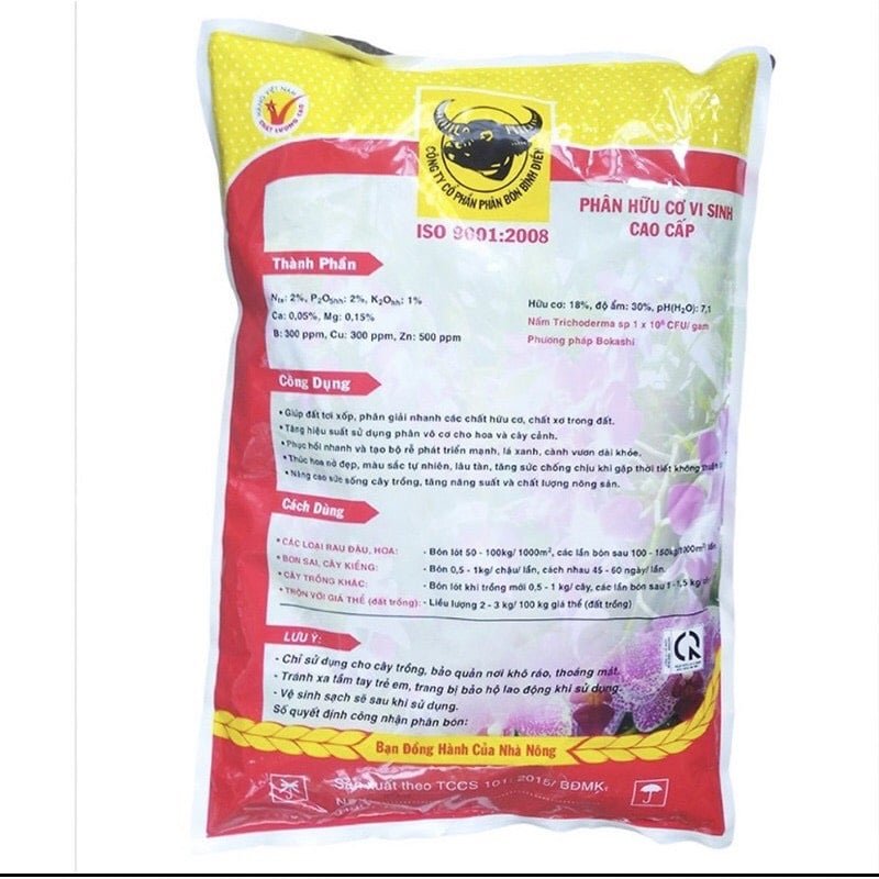 Phân hữu cơ vi sinh Đầu trâu HCM K7 gói 5kg 3