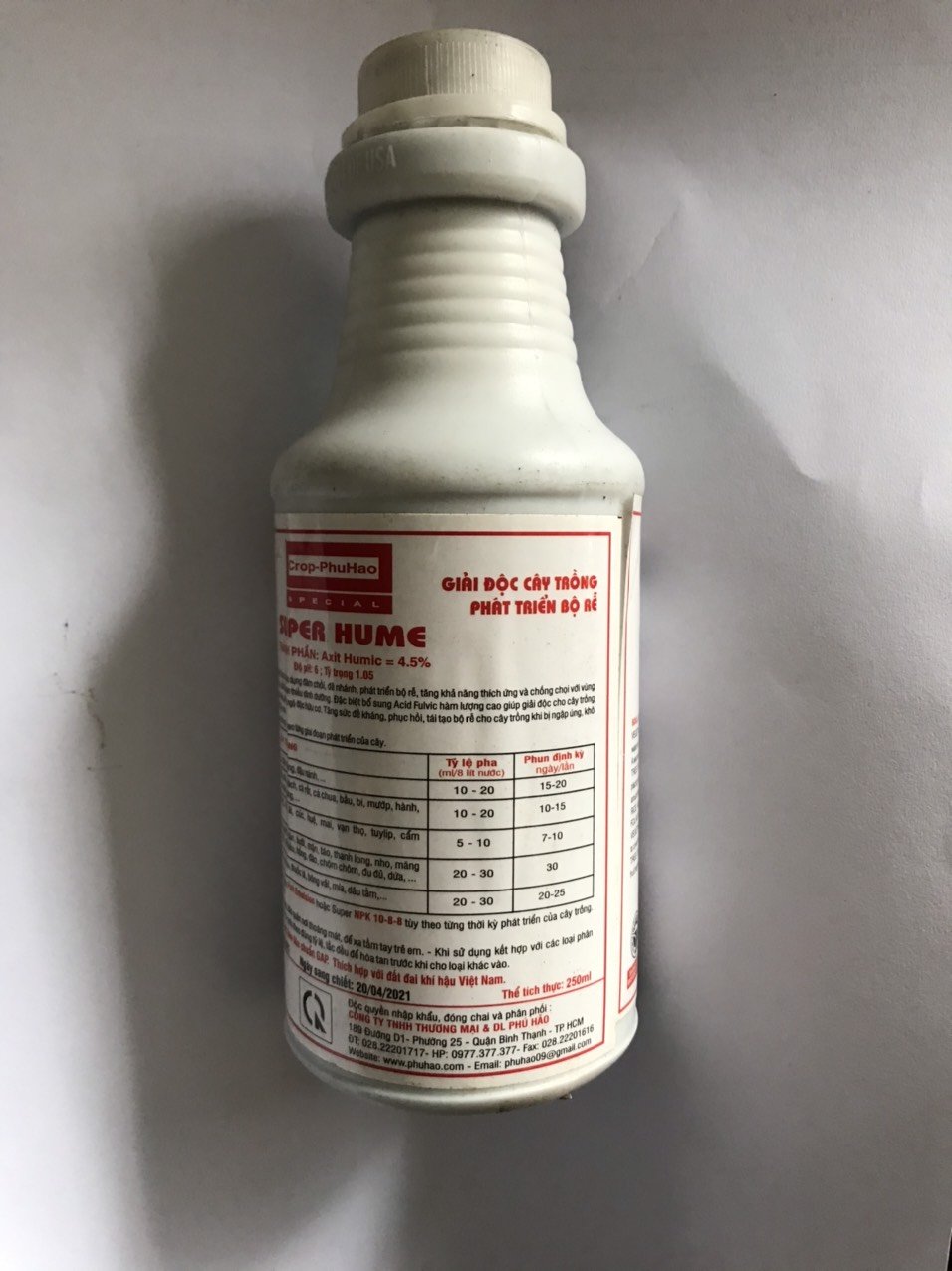 Phân bón lá Super Hume chai 250ml 2