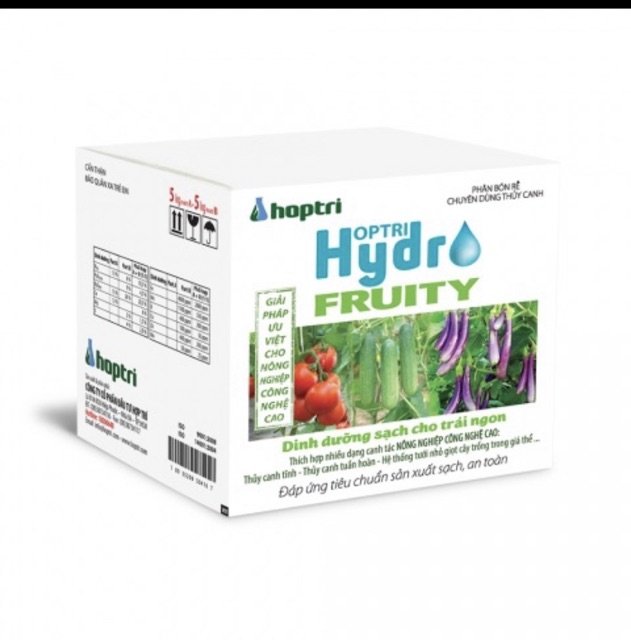 Dinh dưỡng thuỷ canh dùng cho dưa leo cà chua cà tím Hydro Fruity thùng 10kg