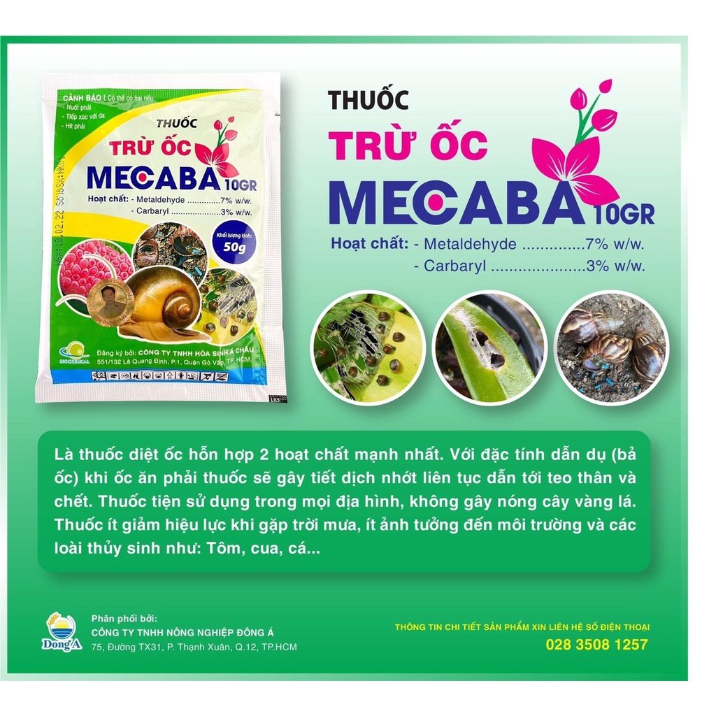 Trừ ốc trong chậu hoa lan MECABA 10GR gói 50gam 2