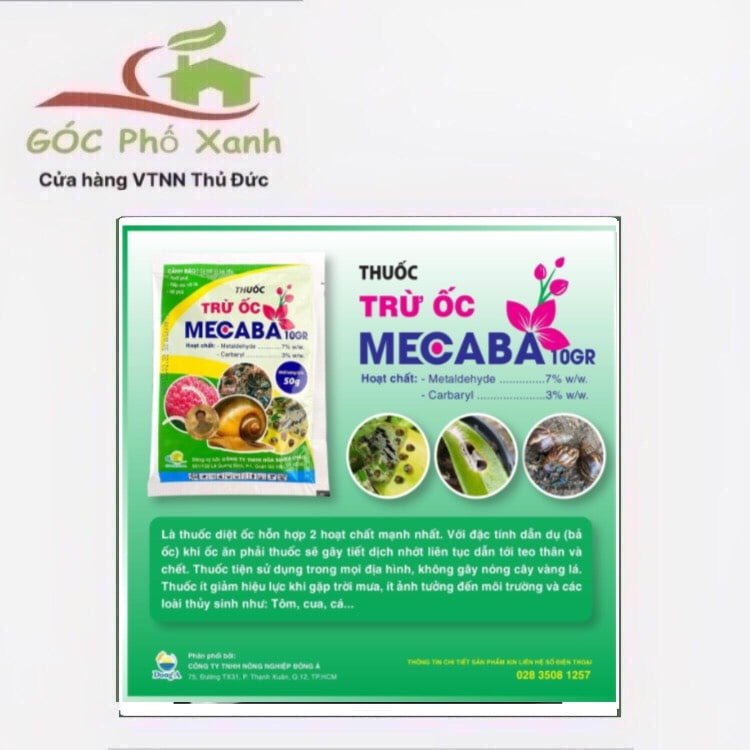 Trừ ốc trong chậu hoa lan MECABA 10GR gói 50gam