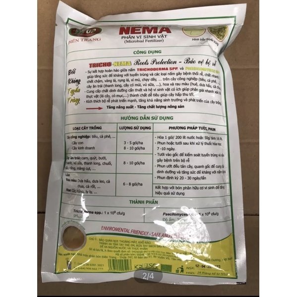 Phân vi sinh vật Trico NEMA Điền Trang gói 500gram, đối kháng tuyến trùng và nấm 2