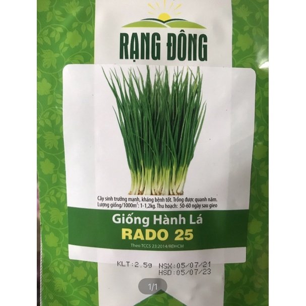 Hạt giống hành lá Rạng Đông