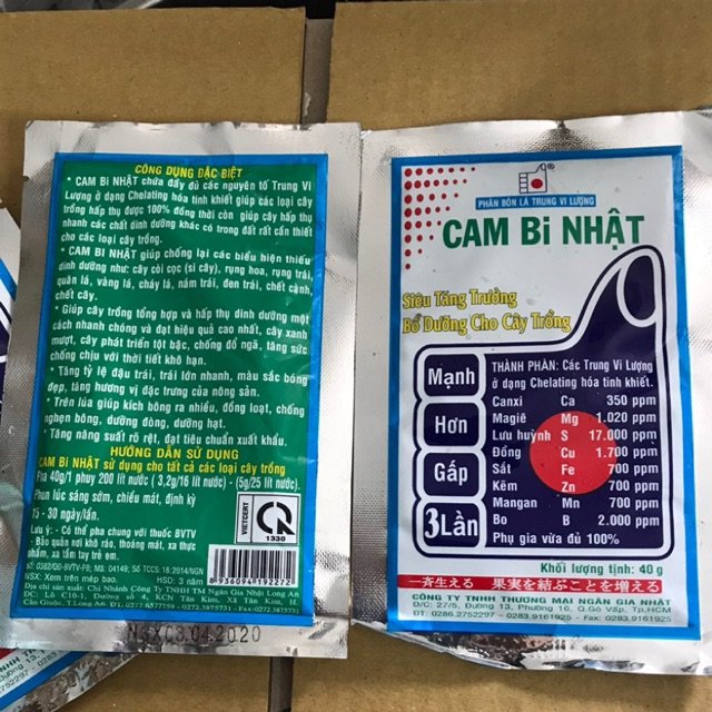 Phân bón lá trung vi lượng Cambi Nhật gói 40gram. Bổ sung vi lượng cực lớn cho cây, chứa đầy đủ trung vi lượng... 2