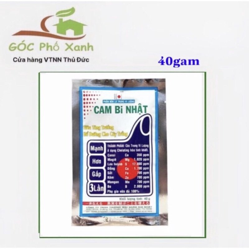 Phân bón lá trung vi lượng Cambi Nhật gói 40gram. Bổ sung vi lượng cực lớn cho cây, chứa đầy đủ trung vi lượng...