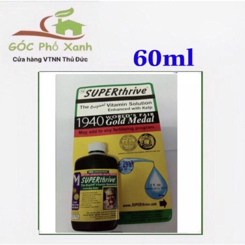 Superthrive chai 60ml 100% nhập từ Mỹ bổ sung 50 hóoc-mon phá vỡ chậm phát triển của cây