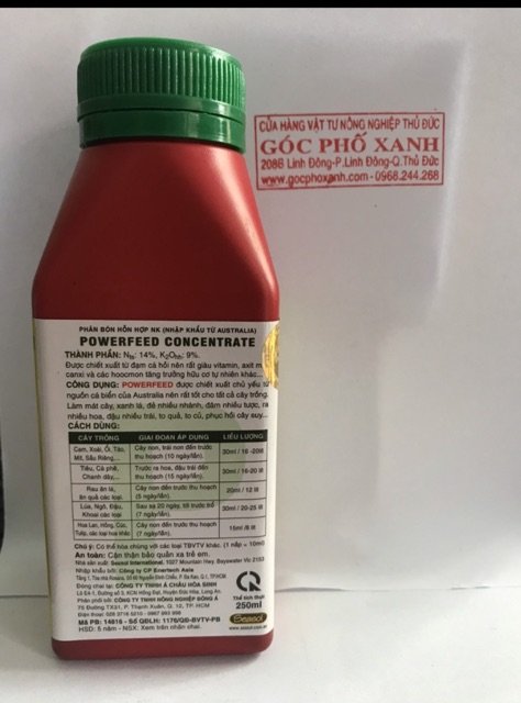 Phân cá Úc PowerFeed chai 250ml. Nguyên liệu nhập từ Úc 3